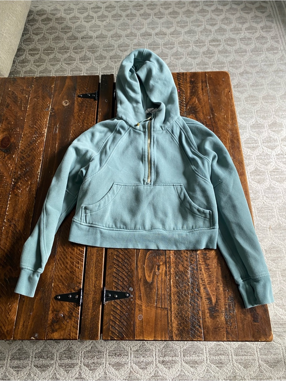 lululemon athletica Sage Green Zip Hoodie with Gold Zipper - Picture 3 of 3
